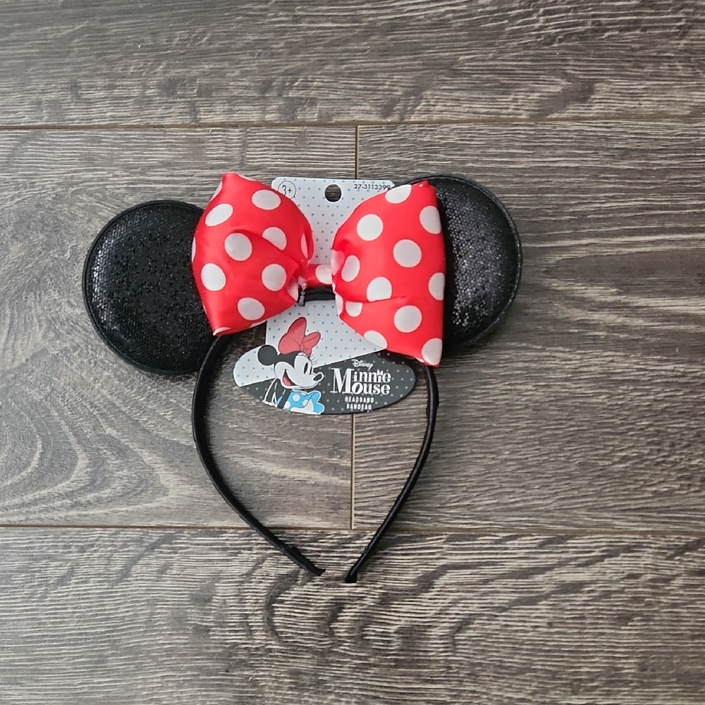 Disney Minnie Mouse Polka Dot Bow Headband - New